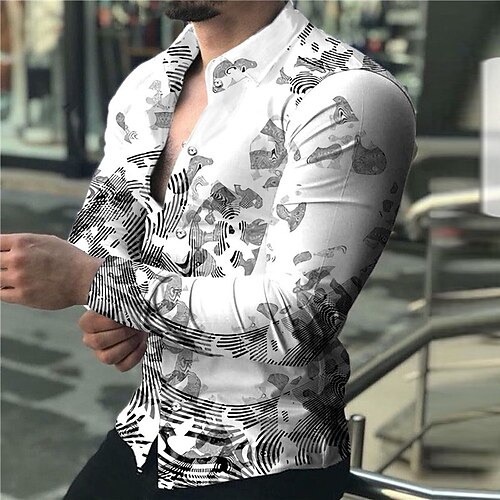 Men's Shirt 3D Print Fingerprint Turndown Street Casual Button-Down Print Long Sleeve Tops Designer Casual Fashion Breathable Green White Blue / Summer / Spring / Summer
Men's Shirt 3D Print Fingerprint Turndown Street Casual Button-Down Print Long Sleeve Tops Designer Casual Fashion Breathable Green White Blue / Summer / Spring / Summer