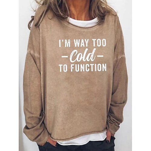 Women's Pullover Basic Casual Print Black Khaki Light Grey Letter Loose Fit Casual Crew Neck Long Sleeve S M L XL XXL 3XL
Women's Pullover Basic Casual Print Black Khaki Light Grey Letter Loose Fit Casual Crew Neck Long Sleeve S M L XL XXL 3XL