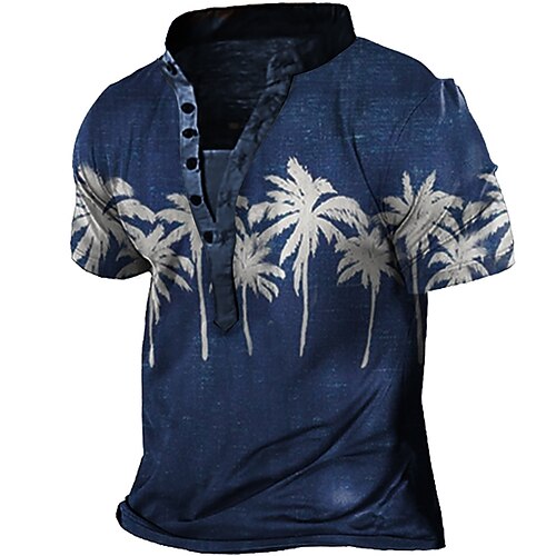 Men's Henley Shirt Tee T shirt Tee 3D Print Graphic Patterned Coconut Tree Stand Collar Daily Sports Button-Down Print Short Sleeve Tops Basic Casual Classic Big and Tall Royal Blue / Summer
Men's Henley Shirt Tee T shirt Tee 3D Print Graphic Patterned Coconut Tree Stand Collar Daily Sports Button-Down Print Short Sleeve Tops Basic Casual Classic Big and Tall Royal Blue / Summer