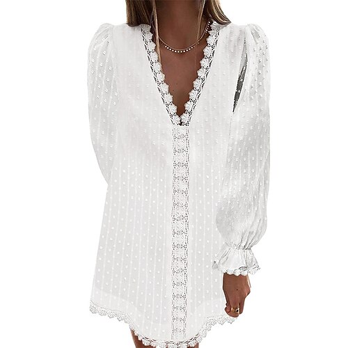 Women's Shift Dress Short Mini Dress White Black Pink Dark Green Light Blue Long Sleeve Polka Dot Chiffon Lace Fall Winter V Neck Casual Modern Mature 2022 S M L XL XXL
Women's Shift Dress Short Mini Dress White Black Pink Dark Green Light Blue Long Sleeve Polka Dot Chiffon Lace Fall Winter V Neck Casual Modern Mature 2022 S M L XL XXL