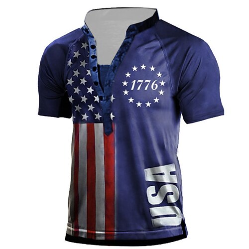 Men's Henley Shirt Tee T shirt Tee 3D Print Graphic Patterned National Flag Plus Size Stand Collar Daily Sports Button-Down Print Short Sleeve Tops Designer Basic Casual Big and Tall Blue / Summer
Men's Henley Shirt Tee T shirt Tee 3D Print Graphic Patterned National Flag Plus Size Stand Collar Daily Sports Button-Down Print Short Sleeve Tops Designer Basic Casual Big and Tall Blue / Summer
