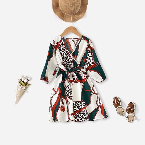 Kids Little Girls' Dress Graphic Patterned Leopard Daily Lace up Print Green Knee-length Long Sleeve Elegant Dresses Fall Spring 2-6 Years
Kids Little Girls' Dress Graphic Patterned Leopard Daily Lace up Print Green Knee-length Long Sleeve Elegant Dresses Fall Spring 2-6 Years