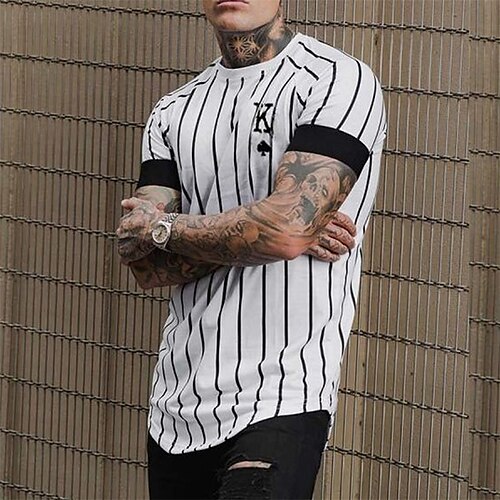 Men's Unisex T shirt Tee 3D Print Striped Graphic Prints Crew Neck Street Daily Print Short Sleeve Tops Designer Casual Big and Tall Sports White / Summer / Summer
Men's Unisex T shirt Tee 3D Print Striped Graphic Prints Crew Neck Street Daily Print Short Sleeve Tops Designer Casual Big and Tall Sports White / Summer / Summer