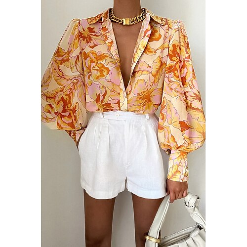 Women's Blouse Floral Daily Weekend Floral Blouse Shirt Long Sleeve Button Print Shirt Collar Casual Streetwear Green Blue Yellow S / 3D Print
Women's Blouse Floral Daily Weekend Floral Blouse Shirt Long Sleeve Button Print Shirt Collar Casual Streetwear Green Blue Yellow S / 3D Print