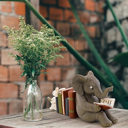 Elephant and Rabbit Reading Learning Statue Bookend Statue Decoration Resin Animal Statue Decoration Home Decor
Elephant and Rabbit Reading Learning Statue Bookend Statue Decoration Resin Animal Statue Decoration Home Decor