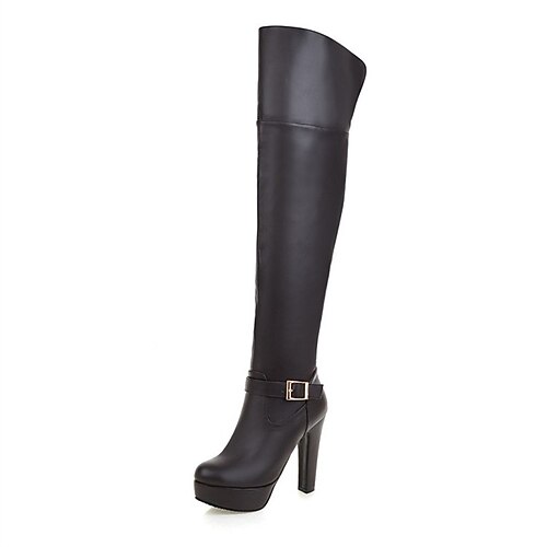 Women's Boots Over The Knee Boots Chunky Heel Round Toe Minimalism Daily PU Leather Zipper Fall Winter Solid Colored Dark Brown Black
Women's Boots Over The Knee Boots Chunky Heel Round Toe Minimalism Daily PU Leather Zipper Fall Winter Solid Colored Dark Brown Black