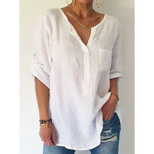 Women's Blouse Shirt Green Pink Brown Plain Long Sleeve Daily Weekend Streetwear Casual V Neck Long S
Women's Blouse Shirt Green Pink Brown Plain Long Sleeve Daily Weekend Streetwear Casual V Neck Long S