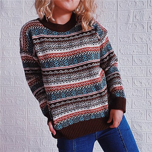 Women's Sweater Jumper Crochet Knit Knitted Print Floral Crew Neck Stylish Casual Daily Going out Fall Winter Blue Red S M L / Long Sleeve / Regular Fit
Women's Sweater Jumper Crochet Knit Knitted Print Floral Crew Neck Stylish Casual Daily Going out Fall Winter Blue Red S M L / Long Sleeve / Regular Fit