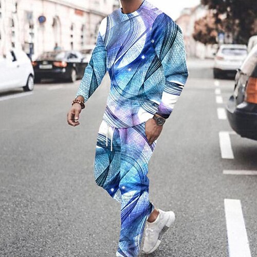 Men's Tracksuit Hoodies Set Graphic Patterned Geometric 2 Piece Print Sports Outdoor Casual Sports 3D Print Sportswear Basic Essential Hoodies Sweatshirts White Blue Purple
Men's Tracksuit Hoodies Set Graphic Patterned Geometric 2 Piece Print Sports Outdoor Casual Sports 3D Print Sportswear Basic Essential Hoodies Sweatshirts White Blue Purple