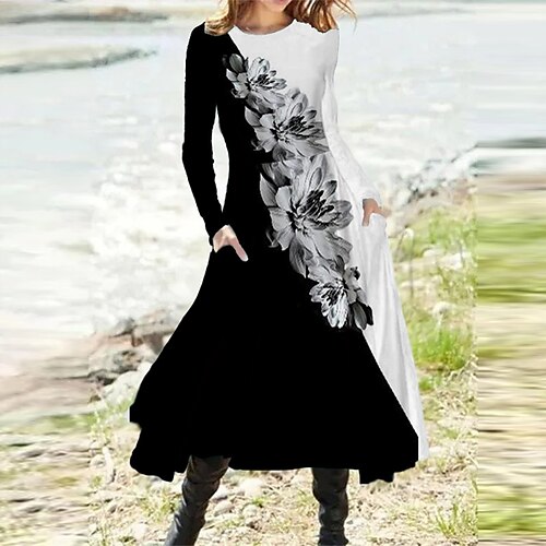 Women's Casual Dress Swing Dress Midi Dress Black Long Sleeve Floral Pocket Winter Fall Autumn Crew Neck Winter Dress Fall Dress 2022 S M L XL XXL 3XL
Women's Casual Dress Swing Dress Midi Dress Black Long Sleeve Floral Pocket Winter Fall Autumn Crew Neck Winter Dress Fall Dress 2022 S M L XL XXL 3XL
