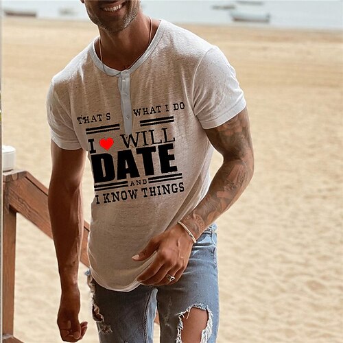 Men's Henley Shirt Tee T shirt Tee Graphic Patterned Letter Henley Daily Sports Button-Down Print Short Sleeve Tops Designer Basic Casual Classic White / Summer / Summer
Men's Henley Shirt Tee T shirt Tee Graphic Patterned Letter Henley Daily Sports Button-Down Print Short Sleeve Tops Designer Basic Casual Classic White / Summer / Summer