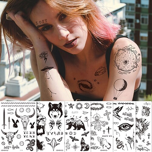 6 Sheets Halloween Temporary Tattoos Stickers Face Tattoos Kit Fake Body Art Tattoo Festival Makeup Halloween Face Tattoos for Women Men Kids Cosplay Halloween Costume Accessories
6 Sheets Halloween Temporary Tattoos Stickers Face Tattoos Kit Fake Body Art Tattoo Festival Makeup Halloween Face Tattoos for Women Men Kids Cosplay Halloween Costume Accessories
