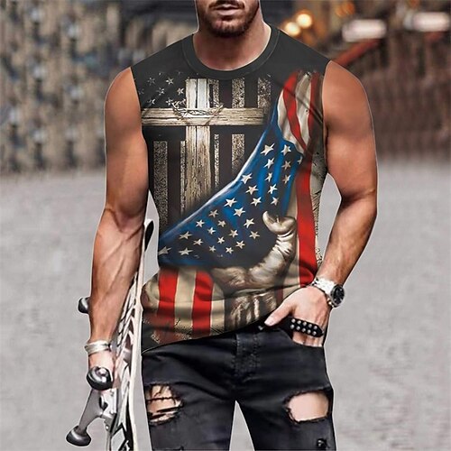 Men's Tank Top Vest 3D Print Graphic Prints Cross American Flag Crew Neck Street Casual 3D Print Sleeveless Tops Fashion Breathable Comfortable Big and Tall Brown / Summer / Spring / Summer
Men's Tank Top Vest 3D Print Graphic Prints Cross American Flag Crew Neck Street Casual 3D Print Sleeveless Tops Fashion Breathable Comfortable Big and Tall Brown / Summer / Spring / Summer