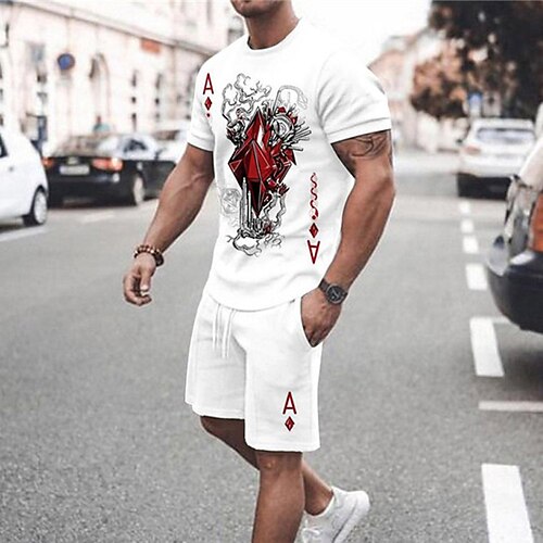 Men's T-shirt Suits Tennis Shirt Graphic Poker Crew Neck Green Red White Black 3D Print Street Daily Short Sleeve Print Clothing Apparel 2pcs Basic Fashion Lightweight Casual / Summer / Spring
Men's T-shirt Suits Tennis Shirt Graphic Poker Crew Neck Green Red White Black 3D Print Street Daily Short Sleeve Print Clothing Apparel 2pcs Basic Fashion Lightweight Casual / Summer / Spring