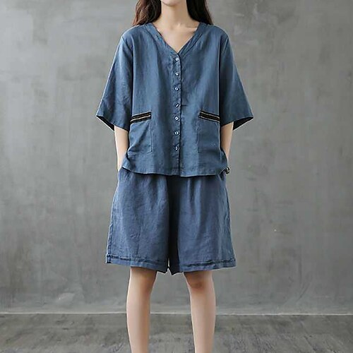 Women's Basic Streetwear Solid Color Casual Daily Two Piece Set Blouse Tracksuit Shorts Sets Shorts Tops
Women's Basic Streetwear Solid Color Casual Daily Two Piece Set Blouse Tracksuit Shorts Sets Shorts Tops