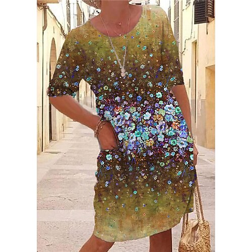 Women's Shift Dress Short Mini Dress Green Purple Yellow Wine Navy Blue Half Sleeve Floral Pocket Print Fall Spring Round Neck Casual Fashion 2022 XS S M L XL XXL 3XL 4XL 5XL 6XL
Women's Shift Dress Short Mini Dress Green Purple Yellow Wine Navy Blue Half Sleeve Floral Pocket Print Fall Spring Round Neck Casual Fashion 2022 XS S M L XL XXL 3XL 4XL 5XL 6XL