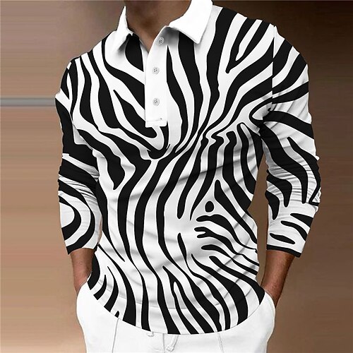 Men's Collar Polo Shirt Golf Shirt Zebra Turndown Black 3D Print Casual Daily Long Sleeve Button-Down Print Clothing Apparel Fashion Designer Casual Breathable / Sports
Men's Collar Polo Shirt Golf Shirt Zebra Turndown Black 3D Print Casual Daily Long Sleeve Button-Down Print Clothing Apparel Fashion Designer Casual Breathable / Sports