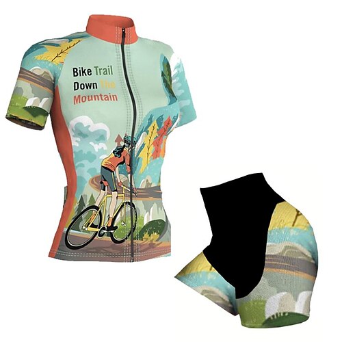 21Grams Women's Cycling Jersey with Shorts Short Sleeve Mountain Bike MTB Road Bike Cycling Green Graphic Bike Clothing Suit 3D Pad Breathable Quick Dry Moisture Wicking Back Pocket Polyester Spandex
21Grams Women's Cycling Jersey with Shorts Short Sleeve Mountain Bike MTB Road Bike Cycling Green Graphic Bike Clothing Suit 3D Pad Breathable Quick Dry Moisture Wicking Back Pocket Polyester Spandex