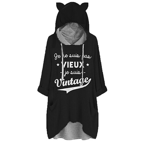 Women's Shift Dress Short Mini Dress Black Gray Long Sleeve Letter Pocket Print Fall Spring Hooded Casual 2022 S M L XL XXL 3XL
Women's Shift Dress Short Mini Dress Black Gray Long Sleeve Letter Pocket Print Fall Spring Hooded Casual 2022 S M L XL XXL 3XL