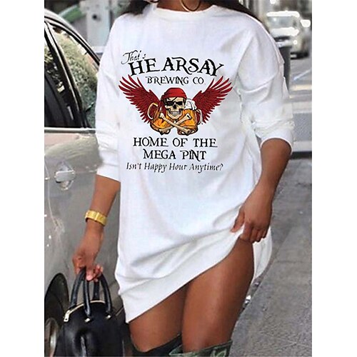 Women's Shift Dress Short Mini Dress White Long Sleeve Print Letter Print Fall Spring Crew Neck Casual Fashion 2022 S M L XL XXL 3XL
Women's Shift Dress Short Mini Dress White Long Sleeve Print Letter Print Fall Spring Crew Neck Casual Fashion 2022 S M L XL XXL 3XL