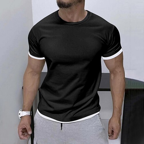 Men's T shirt Tee Solid Color Crew Neck Black Street Casual Short Sleeve Clothing Apparel Fashion Classic Comfortable Big and Tall / Summer / Summer / Sports
Men's T shirt Tee Solid Color Crew Neck Black Street Casual Short Sleeve Clothing Apparel Fashion Classic Comfortable Big and Tall / Summer / Summer / Sports