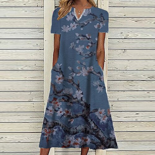Women's A Line Dress Midi Dress Green Blue Purple Yellow Fuchsia Short Sleeve Floral Pocket Print Spring Summer V Neck Casual Vacation 2022 S M L XL XXL 3XL
Women's A Line Dress Midi Dress Green Blue Purple Yellow Fuchsia Short Sleeve Floral Pocket Print Spring Summer V Neck Casual Vacation 2022 S M L XL XXL 3XL
