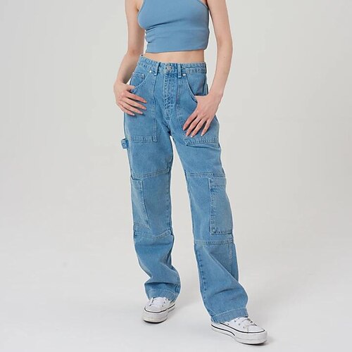 Women's Cargo Pants Pants Trousers Jeans Denim Blue Black Mid Waist Fashion Casual Weekend Baggy Micro-elastic Full Length Comfort Plain S M L XL
Women's Cargo Pants Pants Trousers Jeans Denim Blue Black Mid Waist Fashion Casual Weekend Baggy Micro-elastic Full Length Comfort Plain S M L XL