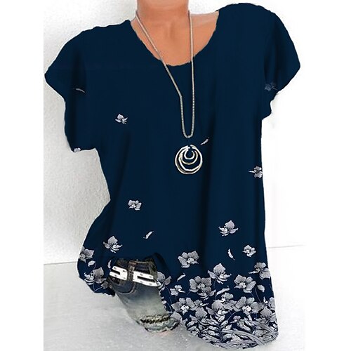 Women's Plus Size Tops T shirt Tee Floral Print Short Sleeve Crewneck Streetwear Daily Sports Cotton Spandex Jersey Spring Summer Green Dark Red
Women's Plus Size Tops T shirt Tee Floral Print Short Sleeve Crewneck Streetwear Daily Sports Cotton Spandex Jersey Spring Summer Green Dark Red