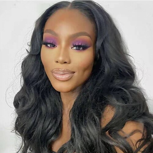 

Human Hair 13x4 Lace Front Wig Free Part Indian Hair Body Wave Black Wig 130% Density with Baby Hair Glueless Pre-Plucked For wigs for black women Human Hair Lace Wig