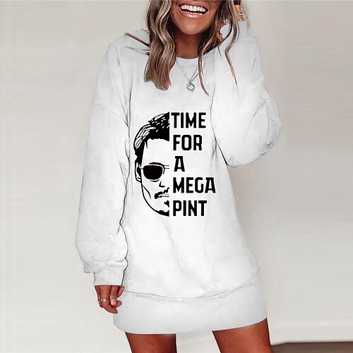 Women's Hoodie Dress Winter Dress T Shirt Dress Tee Dress Short Mini Dress White Gray Pink Long Sleeve Letter Print Fall Winter Crew Neck Casual Loose 2022 S M L XL XXL 3XL / Cotton
Women's Hoodie Dress Winter Dress T Shirt Dress Tee Dress Short Mini Dress White Gray Pink Long Sleeve Letter Print Fall Winter Crew Neck Casual Loose 2022 S M L XL XXL 3XL / Cotton