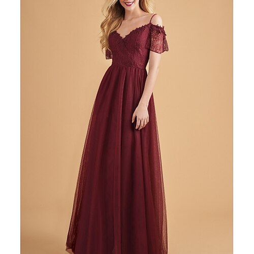 Women's Strap Dress Maxi long Dress Wine Short Sleeve Embroidery Mesh Lace Summer V Neck Spaghetti Strap Elegant Mesh S M L XL / Party Dress
Women's Strap Dress Maxi long Dress Wine Short Sleeve Embroidery Mesh Lace Summer V Neck Spaghetti Strap Elegant Mesh S M L XL / Party Dress