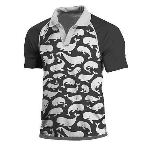 Men's Collar Polo Shirt Golf Shirt Animal Whale Turndown Gray 3D Print Outdoor Casual Short Sleeve Print Clothing Apparel Fashion Designer Casual Comfortable / Sports
Men's Collar Polo Shirt Golf Shirt Animal Whale Turndown Gray 3D Print Outdoor Casual Short Sleeve Print Clothing Apparel Fashion Designer Casual Comfortable / Sports
