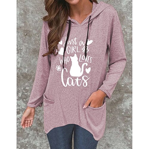 Women's Hoodie Pullover Cat Heart Text Pocket Cat Ear Print Casual Sports Hot Stamping Casual Streetwear Hoodies Sweatshirts Green Blue Gray
Women's Hoodie Pullover Cat Heart Text Pocket Cat Ear Print Casual Sports Hot Stamping Casual Streetwear Hoodies Sweatshirts Green Blue Gray