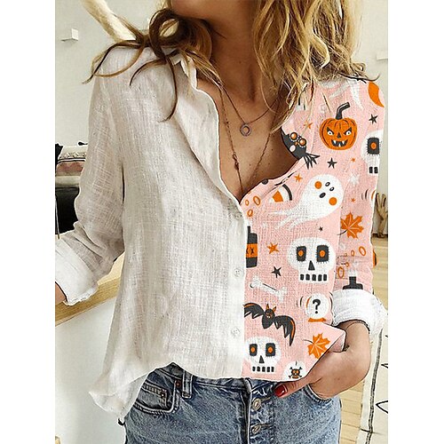 Chemise Femme Blanche Animal Imprimer manche longue Halloween Casual Rétro Vintage Décontractées Halloween Col de Chemise Normal Standard Thème Bohémien S
Chemise Femme Blanche Animal Imprimer manche longue Halloween Casual Rétro Vintage Décontractées Halloween Col de Chemise Normal Standard Thème Bohémien S