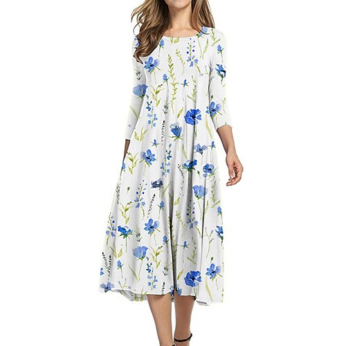 Women's Shift Dress Midi Dress White Red 3/4 Length Sleeve Floral Ruched Print Fall Spring Round Neck Casual Vacation 2022 S M L XL XXL 3XL
Women's Shift Dress Midi Dress White Red 3/4 Length Sleeve Floral Ruched Print Fall Spring Round Neck Casual Vacation 2022 S M L XL XXL 3XL