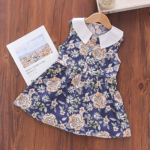 Kids Toddler Little Girls' Dress Flower Tank Dress Navy Blue Knee-length Sleeveless Cute Dresses Summer Regular Fit 2-6 Years
Kids Toddler Little Girls' Dress Flower Tank Dress Navy Blue Knee-length Sleeveless Cute Dresses Summer Regular Fit 2-6 Years