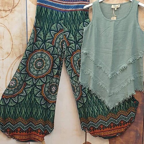 Women's Plus Size Tops Plus Size Set Floral Print Sleeveless Crewneck Vintage Daily Going out Cotton Spring Summer Green
Women's Plus Size Tops Plus Size Set Floral Print Sleeveless Crewneck Vintage Daily Going out Cotton Spring Summer Green
