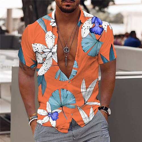 Men's Shirt Graphic Shirt Floral Turndown Orange 3D Print Outdoor Street Short Sleeves Button-Down Print Clothing Apparel Fashion Designer Casual Breathable / Summer / Spring / Summer
Men's Shirt Graphic Shirt Floral Turndown Orange 3D Print Outdoor Street Short Sleeves Button-Down Print Clothing Apparel Fashion Designer Casual Breathable / Summer / Spring / Summer