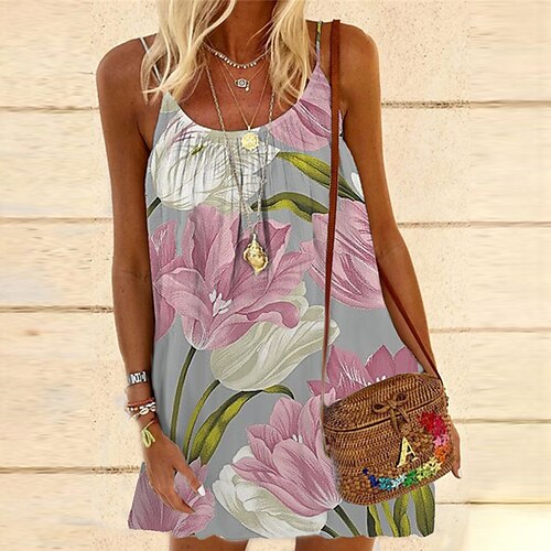Women's Shift Dress Short Mini Dress Blue Pink Sleeveless Floral Print Spring Summer Spaghetti Strap Casual Vacation 2022 S M L XL XXL 3XL
Women's Shift Dress Short Mini Dress Blue Pink Sleeveless Floral Print Spring Summer Spaghetti Strap Casual Vacation 2022 S M L XL XXL 3XL
