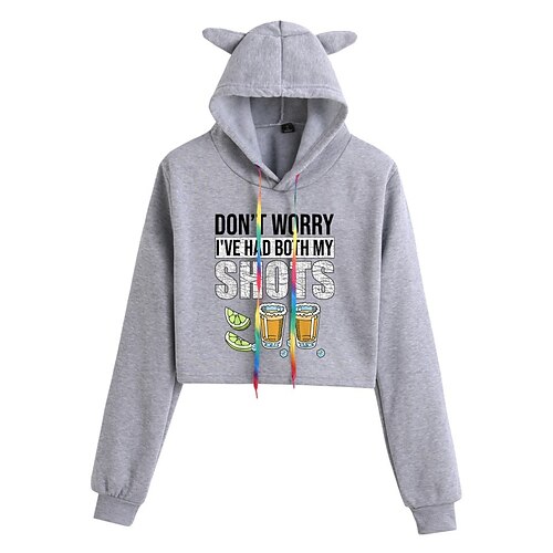 Women's Cropped Hoodie Text Oktoberfest Beer Beer Cat Ear Print Daily Sports Hot Stamping Active Streetwear Hoodies Sweatshirts White Black Gray
Women's Cropped Hoodie Text Oktoberfest Beer Beer Cat Ear Print Daily Sports Hot Stamping Active Streetwear Hoodies Sweatshirts White Black Gray