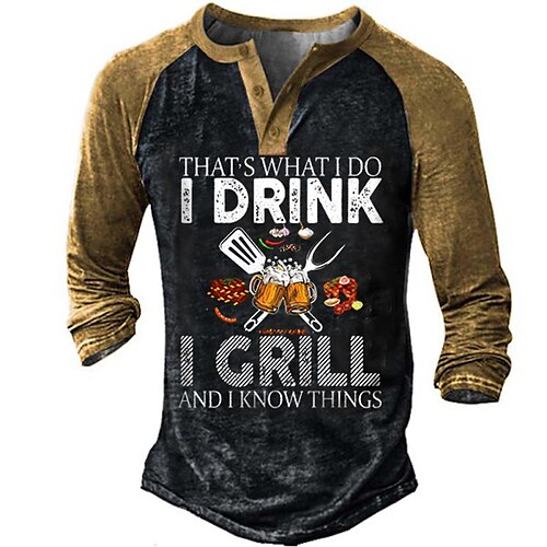 Men's T shirt Tee Henley Shirt Tee Graphic Letter Beer Henley Black 3D Print Plus Size Outdoor Daily Long Sleeve Patchwork Button-Down Clothing Apparel Basic Casual Classic Big and Tall / Sports
Men's T shirt Tee Henley Shirt Tee Graphic Letter Beer Henley Black 3D Print Plus Size Outdoor Daily Long Sleeve Patchwork Button-Down Clothing Apparel Basic Casual Classic Big and Tall / Sports
