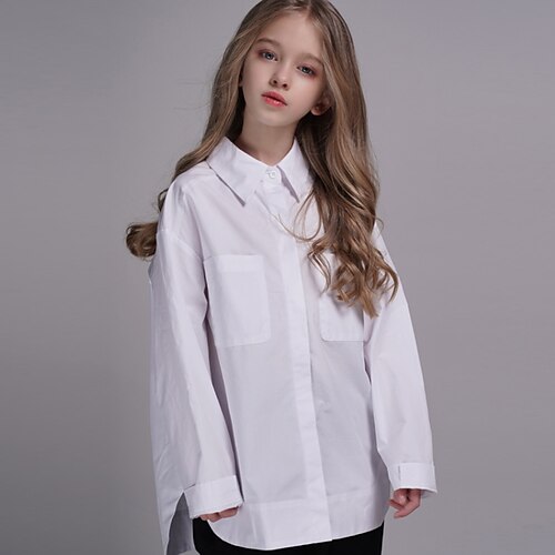 Kids Girls' Shirt Long Sleeve Solid Color White Children Tops Fall Spring Fashion Adorable Daily Outdoor Regular Fit 3-12 Years
Kids Girls' Shirt Long Sleeve Solid Color White Children Tops Fall Spring Fashion Adorable Daily Outdoor Regular Fit 3-12 Years