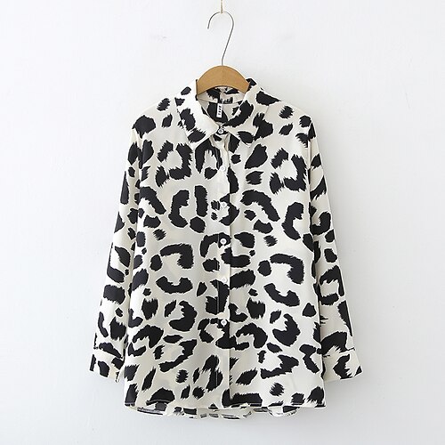 Women's Blouse Leopard Casual Daily Weekend Geometric Blouse Shirt Long Sleeve Patchwork Print Shirt Collar Casual Vintage Beige S
Women's Blouse Leopard Casual Daily Weekend Geometric Blouse Shirt Long Sleeve Patchwork Print Shirt Collar Casual Vintage Beige S