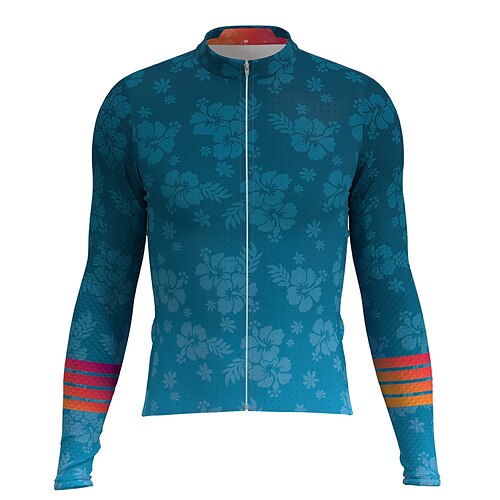 21Grams Men's Cycling Jersey Long Sleeve Bike Top with 3 Rear Pockets Mountain Bike MTB Road Bike Cycling Breathable Quick Dry Moisture Wicking Reflective Strips Blue Floral Botanical Polyester
21Grams Men's Cycling Jersey Long Sleeve Bike Top with 3 Rear Pockets Mountain Bike MTB Road Bike Cycling Breathable Quick Dry Moisture Wicking Reflective Strips Blue Floral Botanical Polyester
