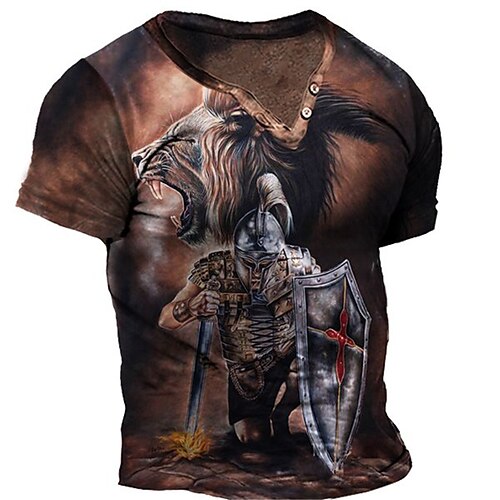 Men's Unisex T shirt Tee 3D Print Graphic Prints Soldier Animal V Neck Street Daily Button-Down Print Short Sleeve Tops Casual Fashion Big and Tall Sports Brown / Summer
Men's Unisex T shirt Tee 3D Print Graphic Prints Soldier Animal V Neck Street Daily Button-Down Print Short Sleeve Tops Casual Fashion Big and Tall Sports Brown / Summer