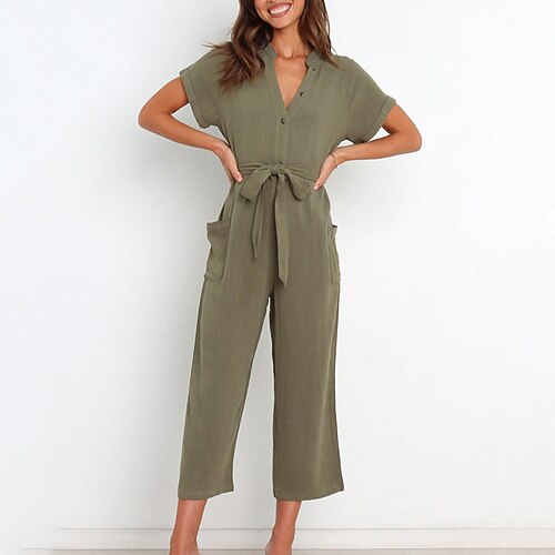 Per donna Tuta Lacci Tinta unica A V Semplici Strada Giornaliero Standard Manica corta Verde militare Cachi Blu marino S M L Primavera
Per donna Tuta Lacci Tinta unica A V Semplici Strada Giornaliero Standard Manica corta Verde militare Cachi Blu marino S M L Primavera