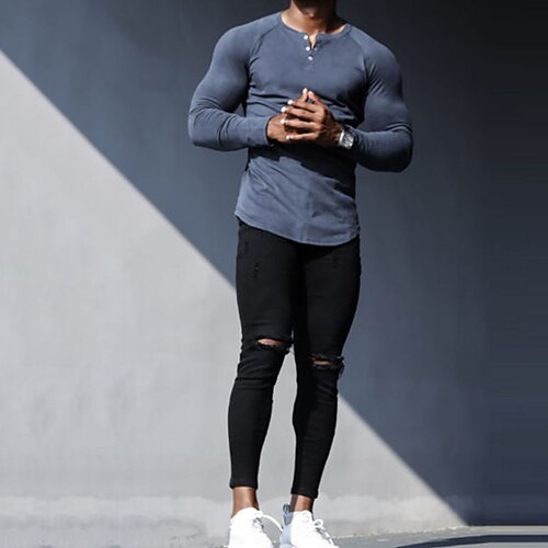 Men's T shirt Tee Solid Color V Neck Royal Blue Street Casual Long Sleeve Button-Down Clothing Apparel Fashion Classic Comfortable Big and Tall / Summer / Summer / Sports
Men's T shirt Tee Solid Color V Neck Royal Blue Street Casual Long Sleeve Button-Down Clothing Apparel Fashion Classic Comfortable Big and Tall / Summer / Summer / Sports