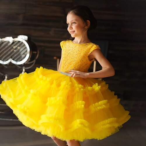 Kids Girls' Dress Plain Tulle Dress Midi Dress Performance Mesh Short Sleeve Cute Dress 3-10 Years Summer Yellow
Kids Girls' Dress Plain Tulle Dress Midi Dress Performance Mesh Short Sleeve Cute Dress 3-10 Years Summer Yellow