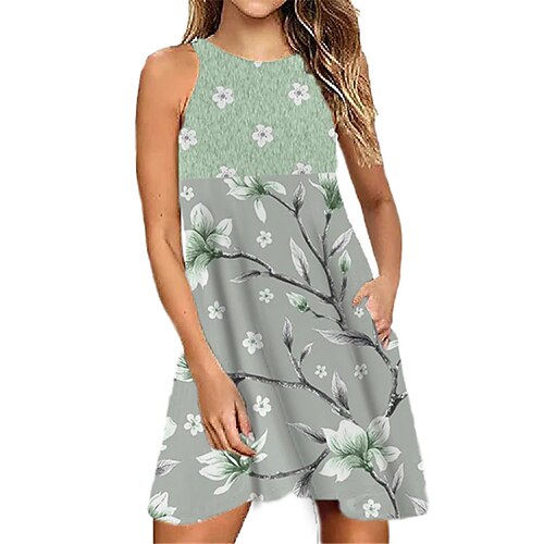 Women's Shift Dress Short Mini Dress Green Sleeveless Floral Pocket Print Spring Summer Halter Neck Casual Vacation 2022 S M L XL XXL 3XL
Women's Shift Dress Short Mini Dress Green Sleeveless Floral Pocket Print Spring Summer Halter Neck Casual Vacation 2022 S M L XL XXL 3XL