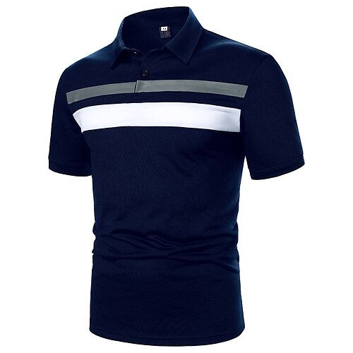 Men's Golf Shirt Dress Shirt Casual Shir Print Curve Button Down Collar Casual Leisure Sports Color Block Button-Down Short Sleeve Tops Simple Color Block Casual Fashion Navy Blue
Men's Golf Shirt Dress Shirt Casual Shir Print Curve Button Down Collar Casual Leisure Sports Color Block Button-Down Short Sleeve Tops Simple Color Block Casual Fashion Navy Blue